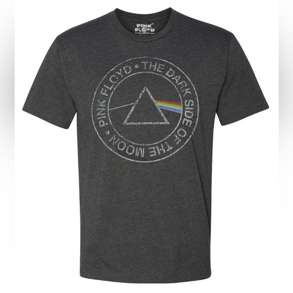 Pink Floyd Dark Side Of The Moon Short Sleeve Crew Neck Gray T-Shirt , Sz Sm